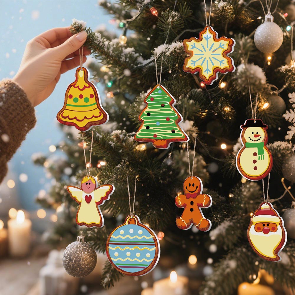Paint by Numbers – 8 Christmas Ornaments – Whimsical Cookie Style Set