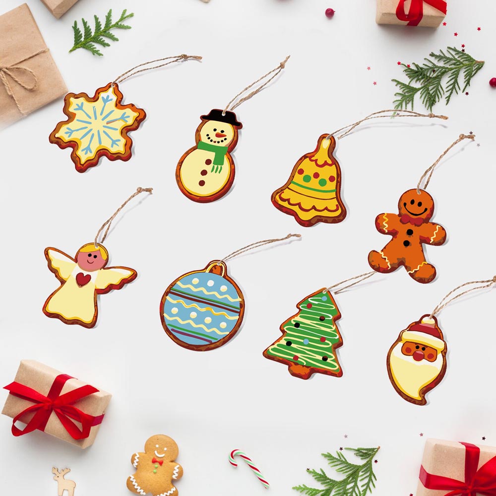 Paint by Numbers – 8 Christmas Ornaments – Whimsical Cookie Style Set
