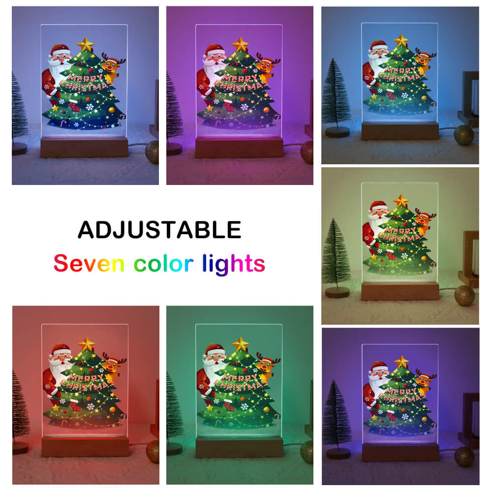 Paint by Numbers - Christmas Light | Santa Claus and Reindeer with Tree