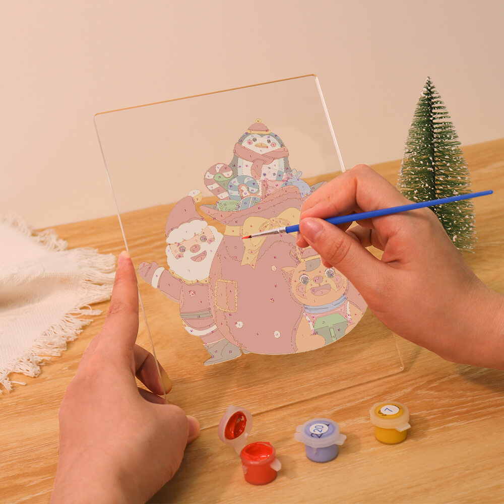 Paint by Numbers - Christmas Light | Santa Claus with gifts