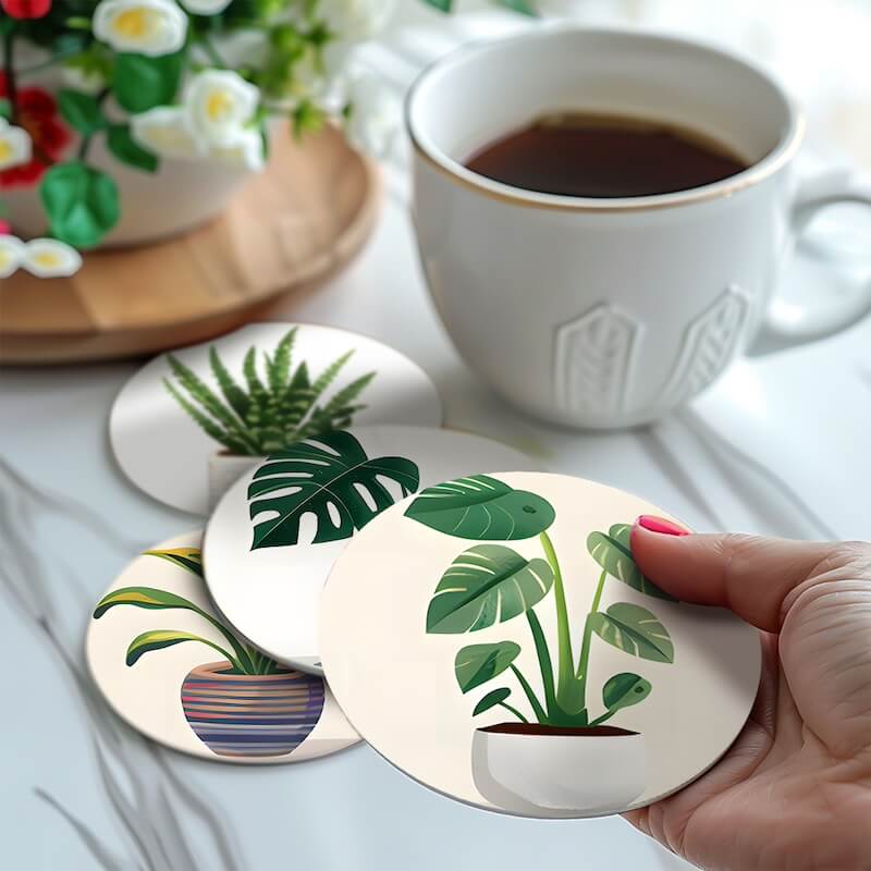 Paint by Numbers - Coasters | Indoor Plants