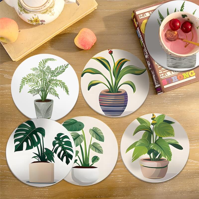 Paint by Numbers - Coasters | Indoor Plants