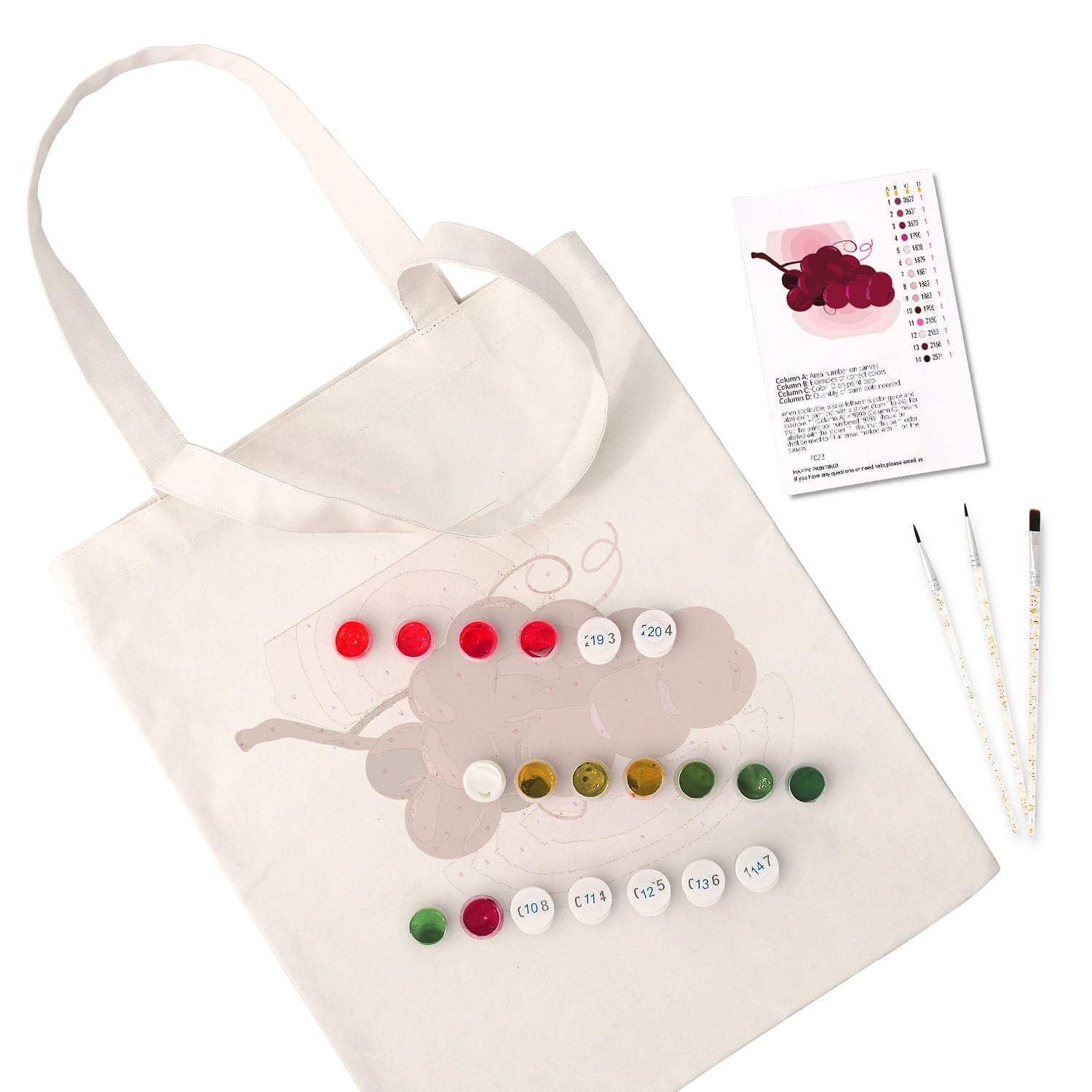 Paint by Numbers - DIY Totebag | Cherries