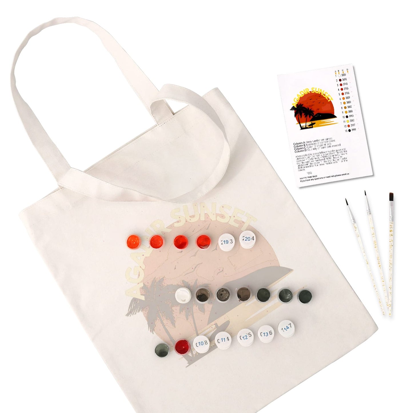 Paint by Numbers - DIY Totebag | Gadir Sunset