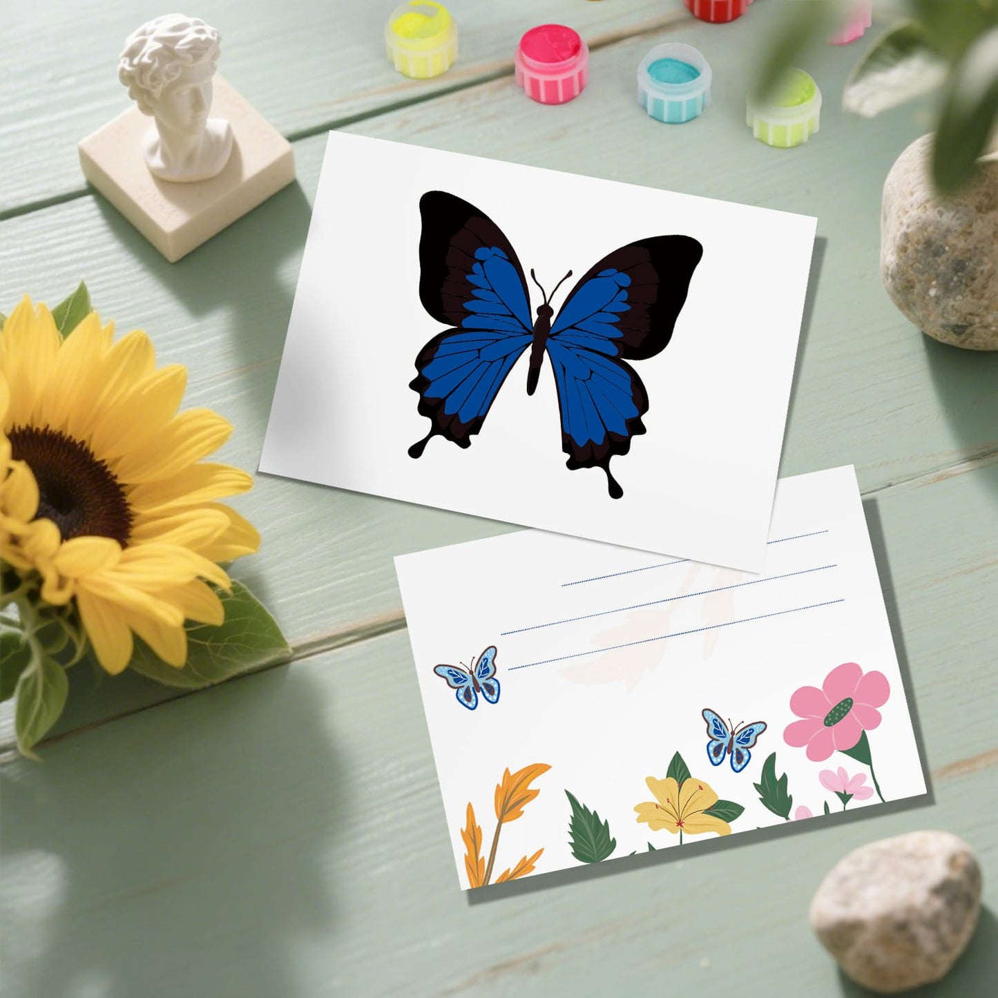 Paint by Numbers – Postcard | Butterflies & Blooms