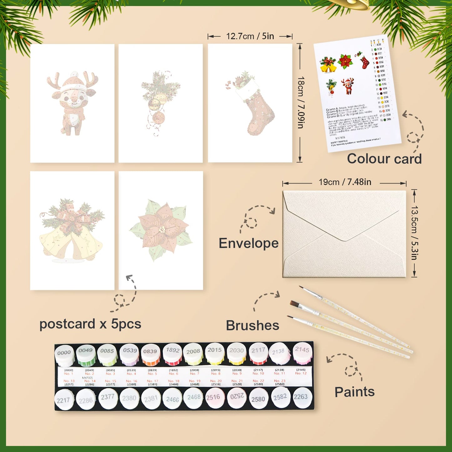Paint by Numbers – Postcard | Merry Christmas