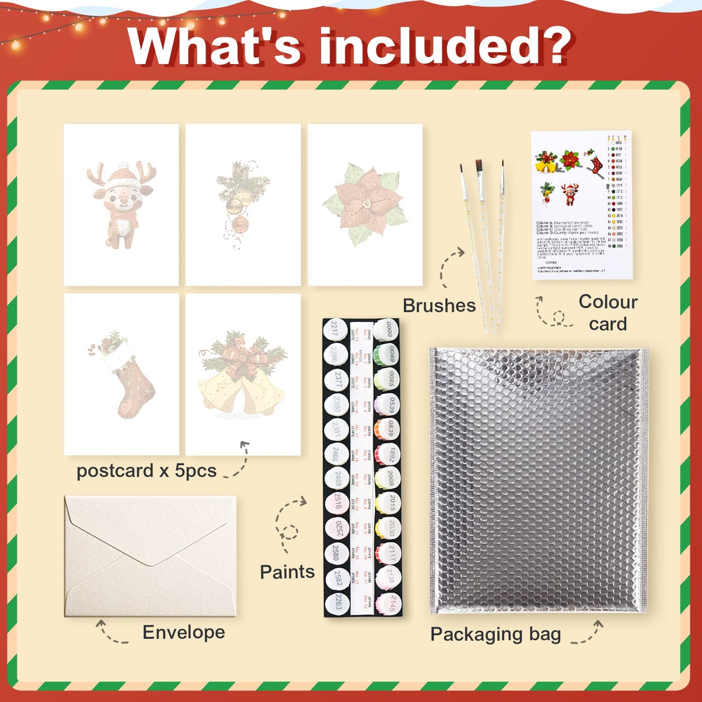 Paint by Numbers – Postcard | Merry Christmas