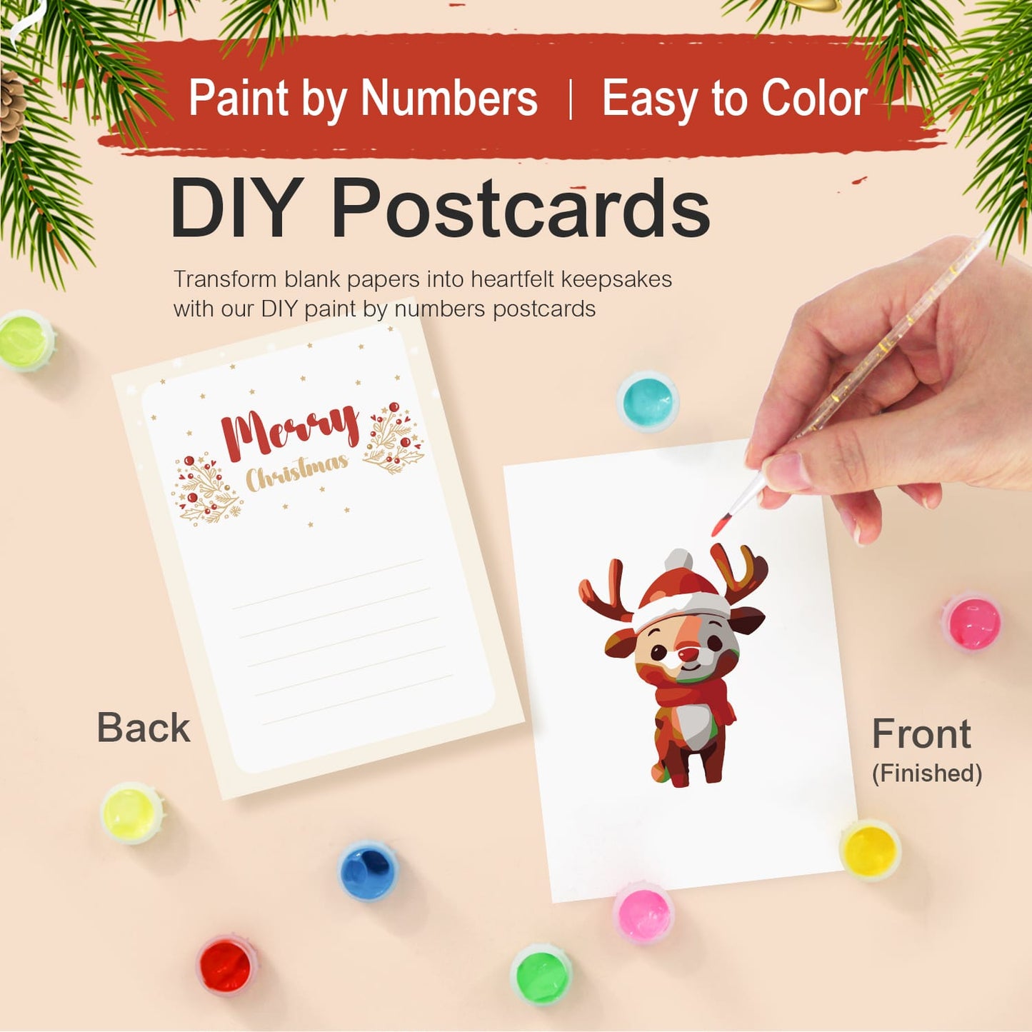 Paint by Numbers – Postcard | Merry Christmas