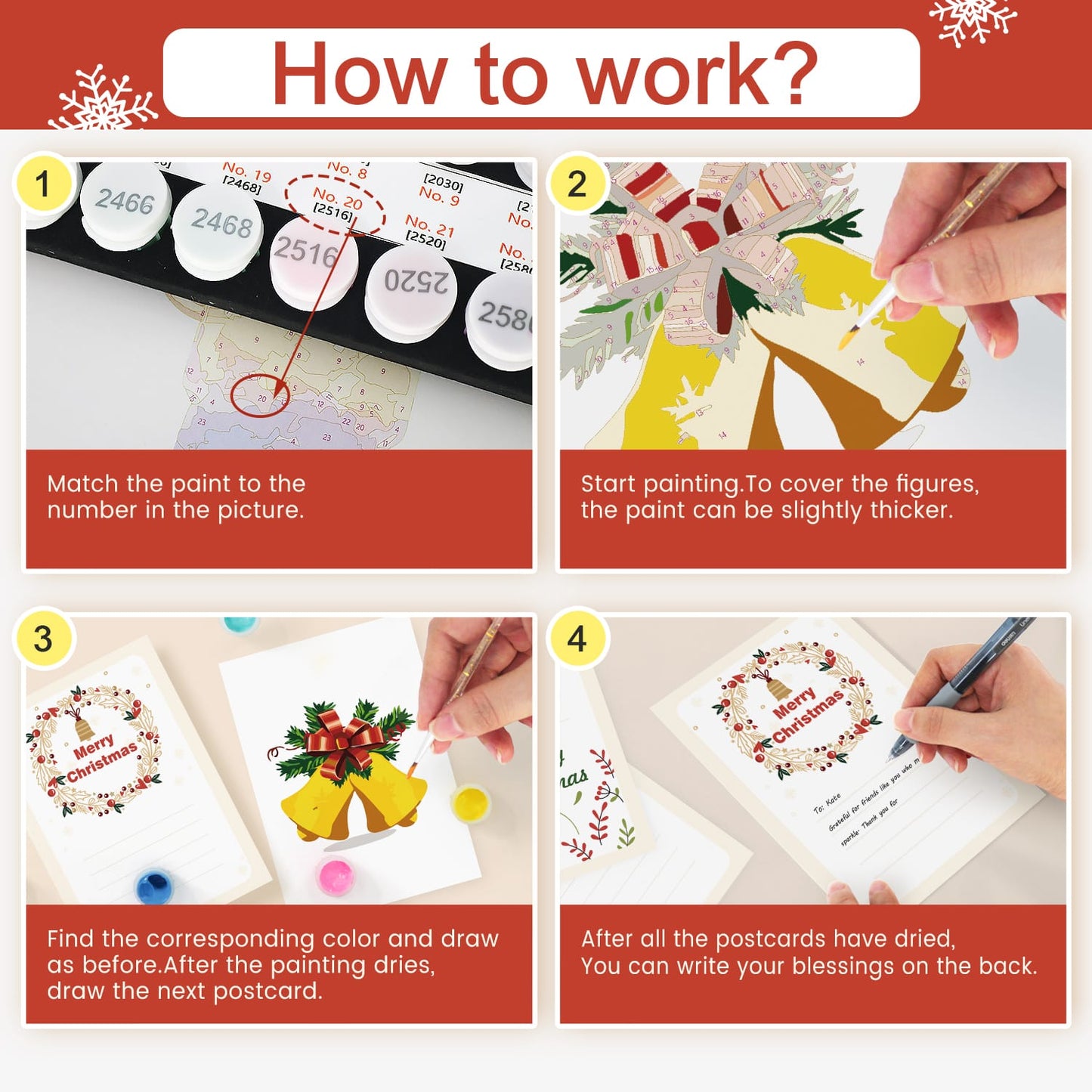Paint by Numbers – Postcard | Merry Christmas