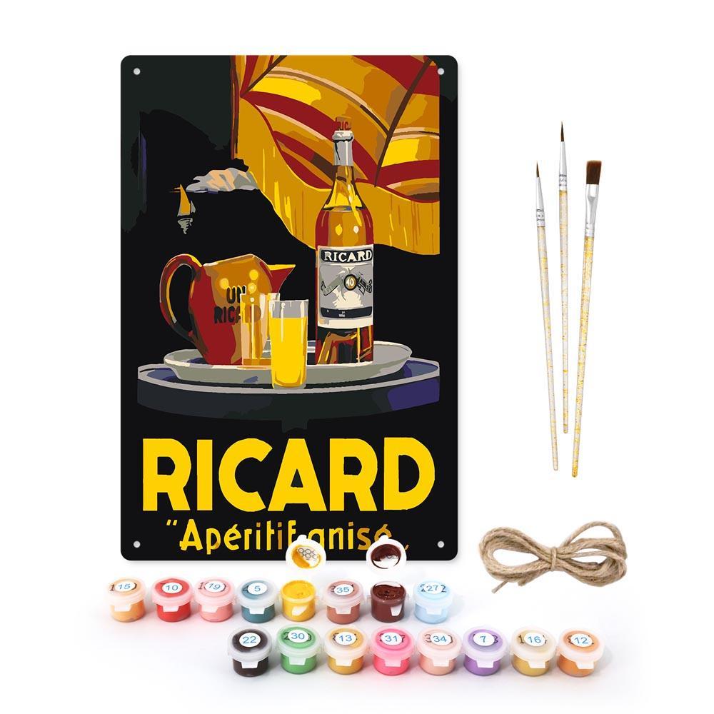 Paint by Numbers – Vintage Bar Wall Art | Ricard Apéritif Anisé (Night Version)