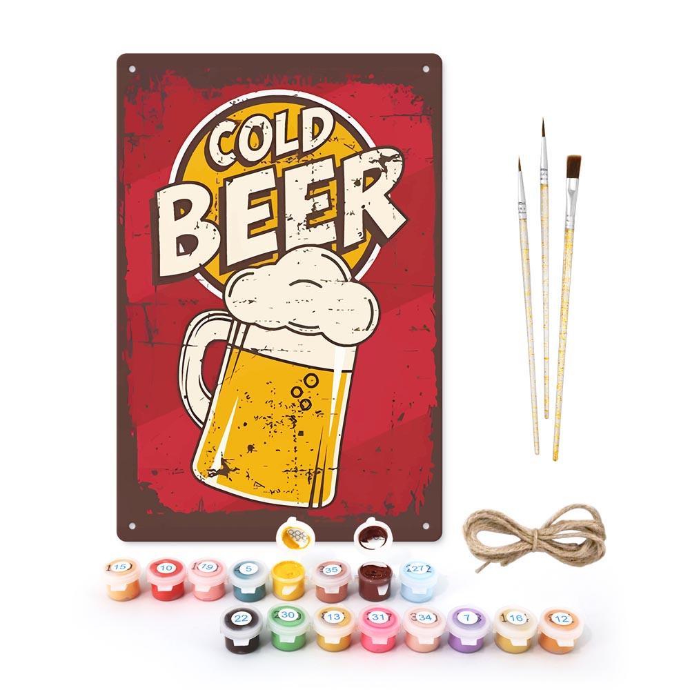 Paint by Numbers – Vintage Metal Bar Art | Cold Beer Classic