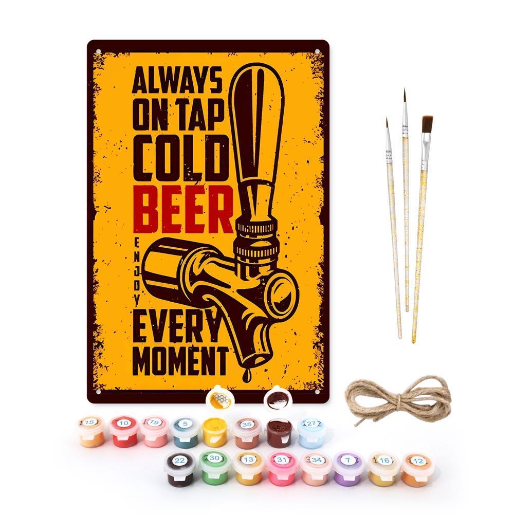Paint by Numbers – Vintage Metal Bar Art | Cold Beer On Tap