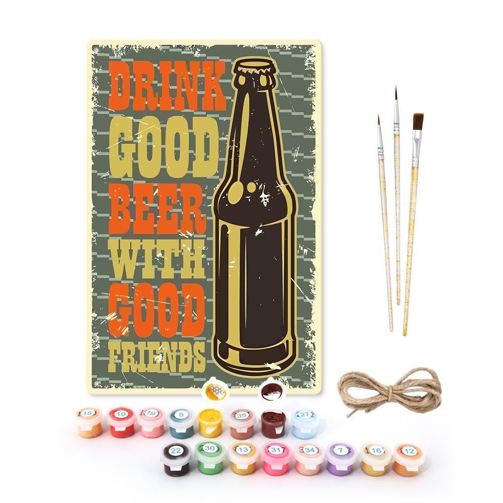 Paint by Numbers – Vintage Metal Bar Art | Good Beer Good Friends