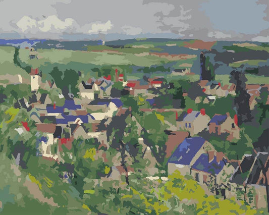 Paint by Numbers - Panoramic View of Dauvers-sur-Oise | Paul Cezanne
