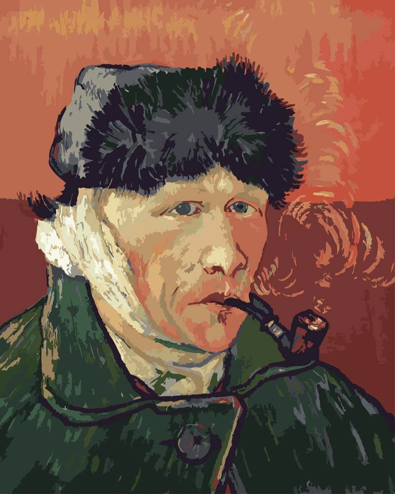 Paint by Numbers - Self-Portrait with Bandaged Ear and Pipe | Vincent van Gogh