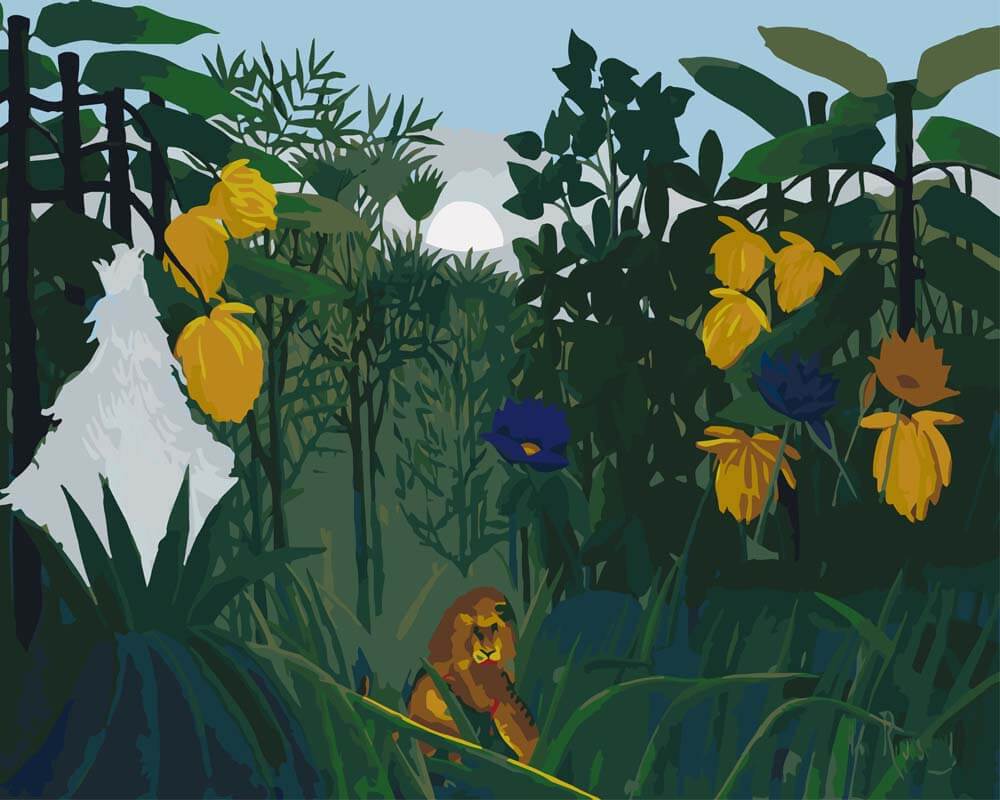 Paint by Numbers - The Lion's Meal | Henri Rousseau