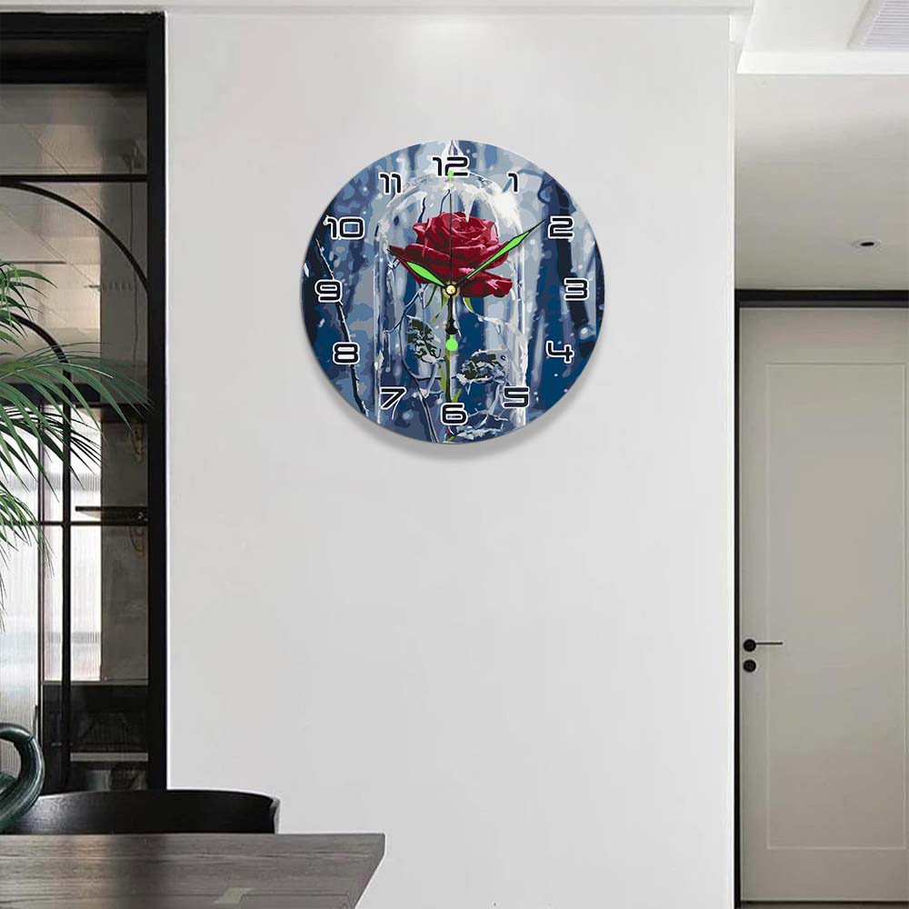 Paint by Numbers DIY Clock Kit – Enchanted Rose