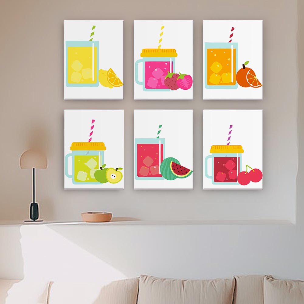 Paint by Numbers – 6 Mini Paintings | Cute Fruit Juice Mugs Set