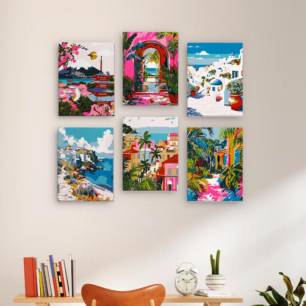 Paint by Numbers – 6 Mini Paintings | Mediterranean Set