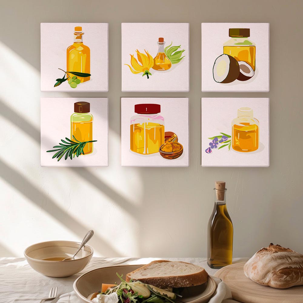 Paint by Numbers – 6 Mini Paintings | Essential Oils & Botanicals Set