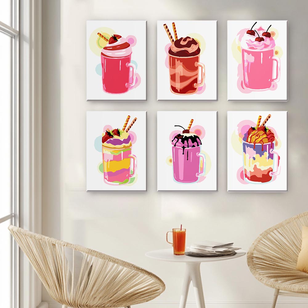 Paint by Numbers – 6 Mini Paintings | Milkshake Set