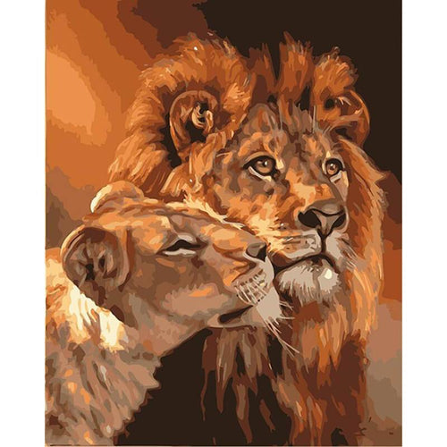 Paint by Numbers - Male and Female Lion
