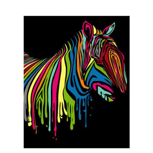 Paint by Numbers - Neon Zebra