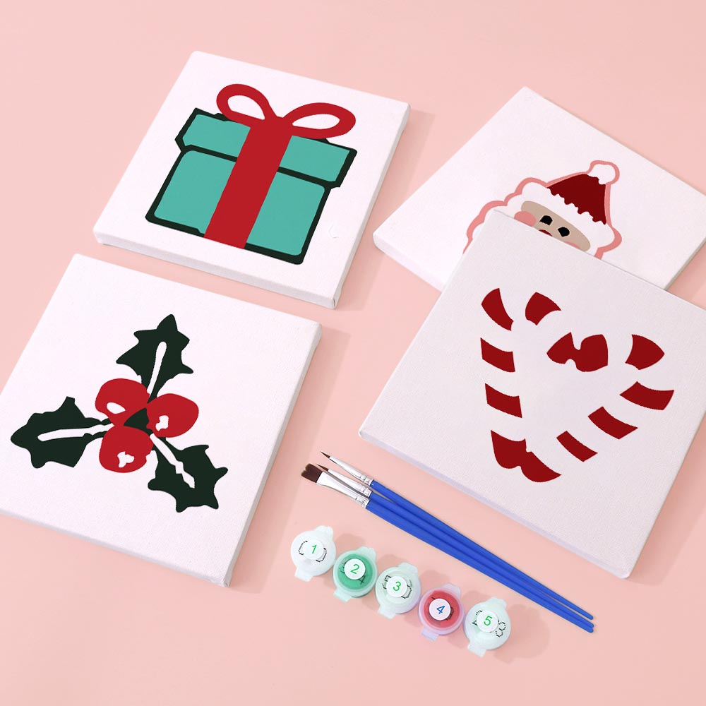 Paint by Numbers – 4 Mini Paintings | Christmas Joy Set
