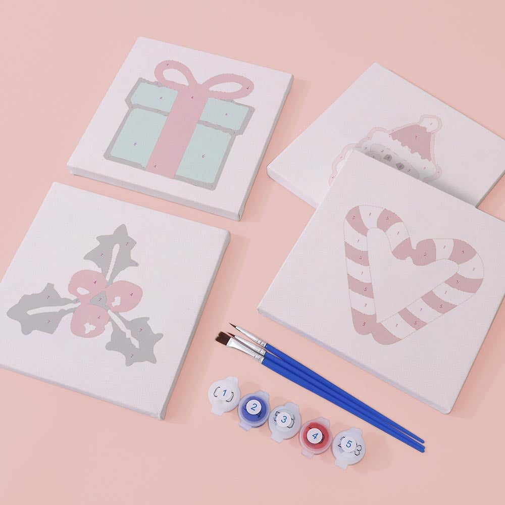 Paint by Numbers – 4 Mini Paintings | Christmas Joy Set