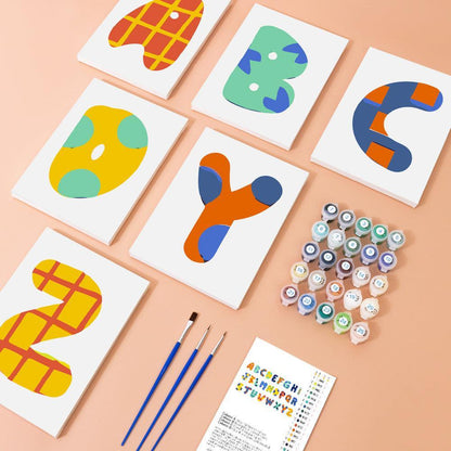 Paint by Numbers – Alphabet Painting Kit | A to Z Abstract Letters