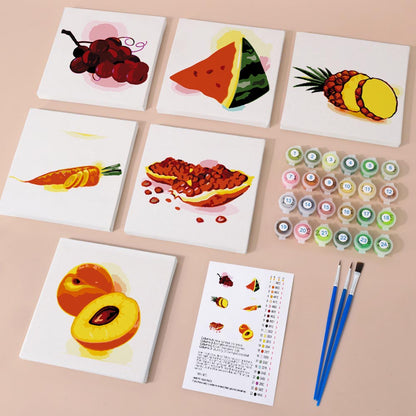 Paint by Numbers – 6 Mini Paintings | Juicy Fruit Set