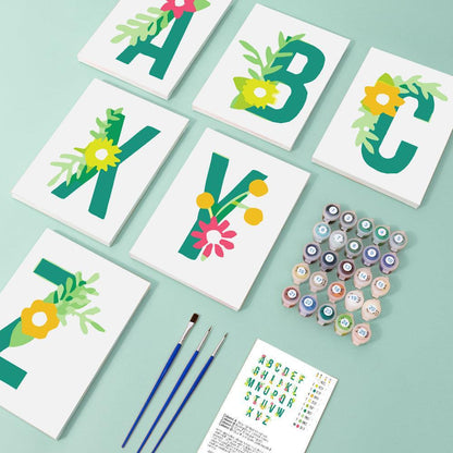 Paint by Numbers – Alphabet Painting Kit | Botanical Bloom Letters A–Z