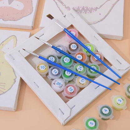 Paint by Numbers – 6 Mini Paintings | Funny Animal Faces Set