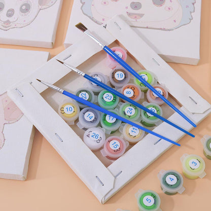 Paint by Numbers – 6 Mini Paintings | Sweet Animal Faces Set