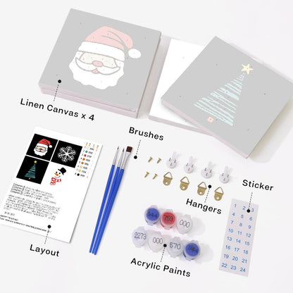 Paint by Numbers – 4 Mini Paintings | Christmas Edition
