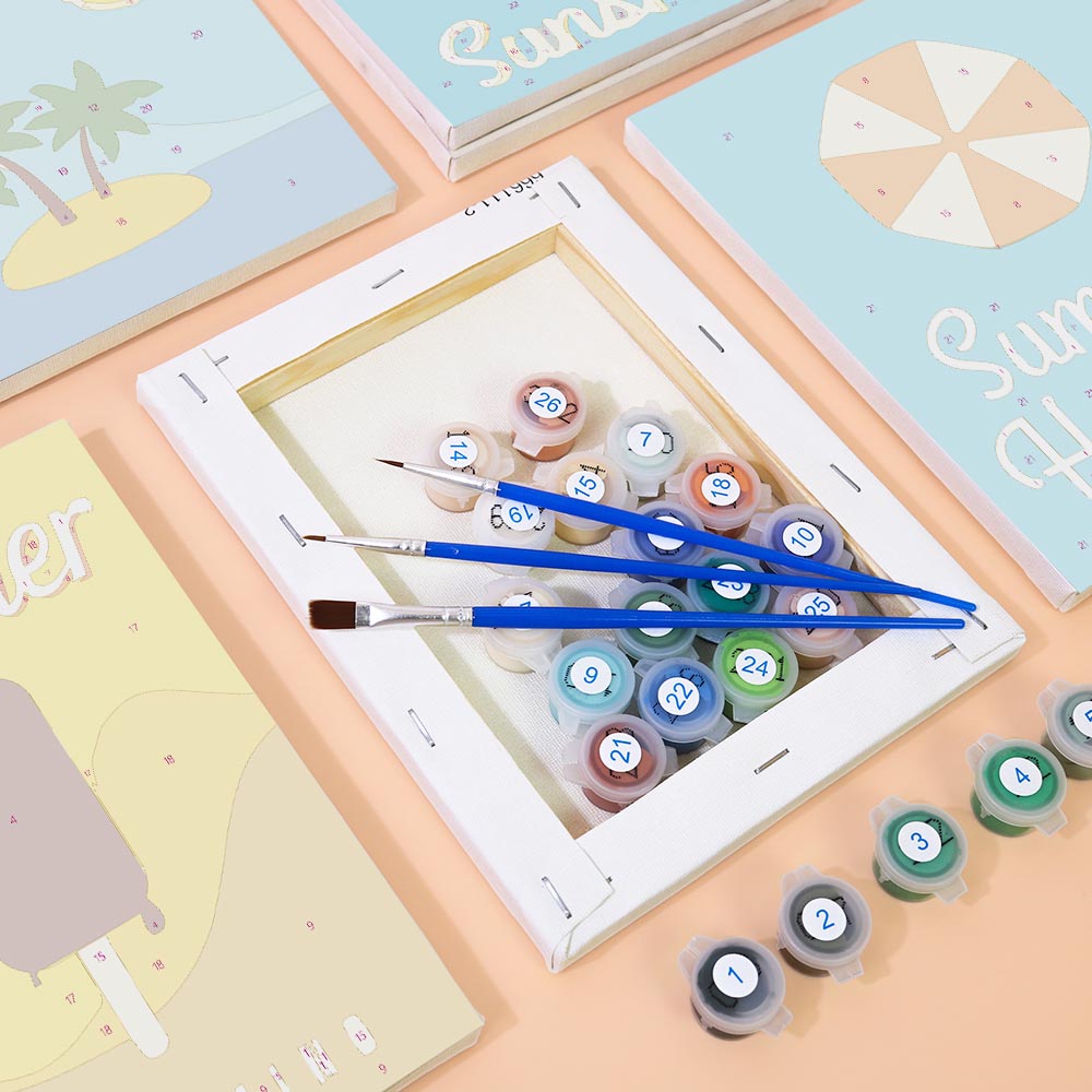 Paint by Numbers – 6 Mini Paintings | Happy Summer Moments Set