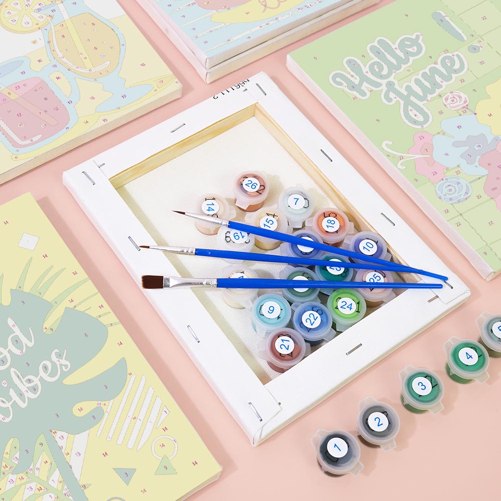 
Paint by Numbers – 6 Mini Paintings | Summer Vibes & Ice Cream Set