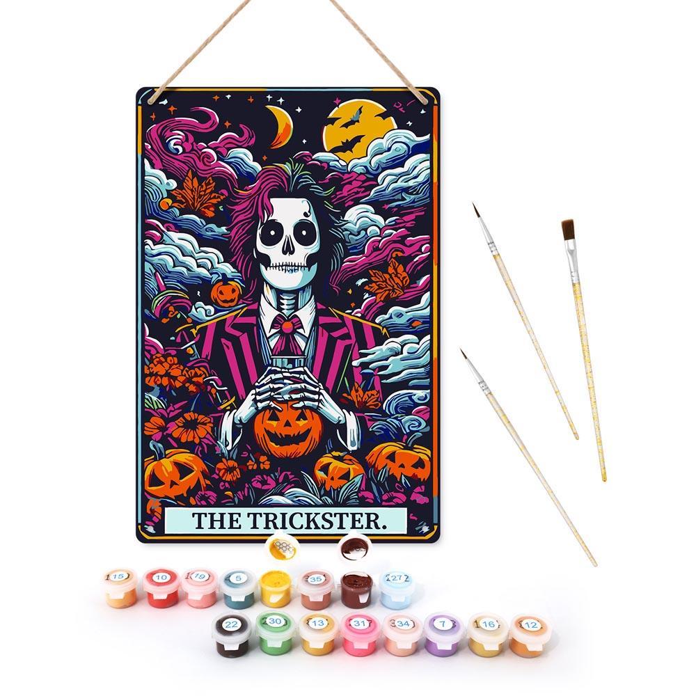 Paint by Numbers – Halloween Skeleton Art | The Trickster Pumpkins
