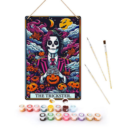 Paint by Numbers – Halloween Skeleton Art | The Trickster Pumpkins