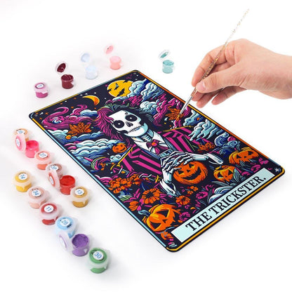 Paint by Numbers – Halloween Skeleton Art | The Trickster Pumpkins