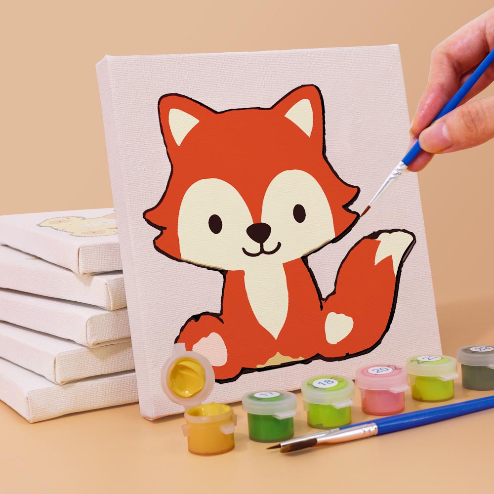 
Paint by Numbers – 6 Mini Paintings | Kawaii Animal Friends Set