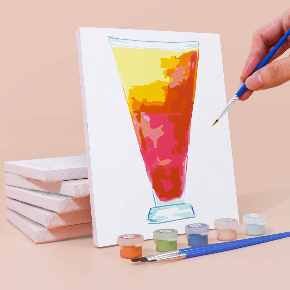 
Paint by Numbers – 6 Mini Paintings | Tropical Cocktail Collection Set