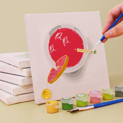 Paint by Numbers – 6 Mini Paintings | Top View Summer Drinks Set