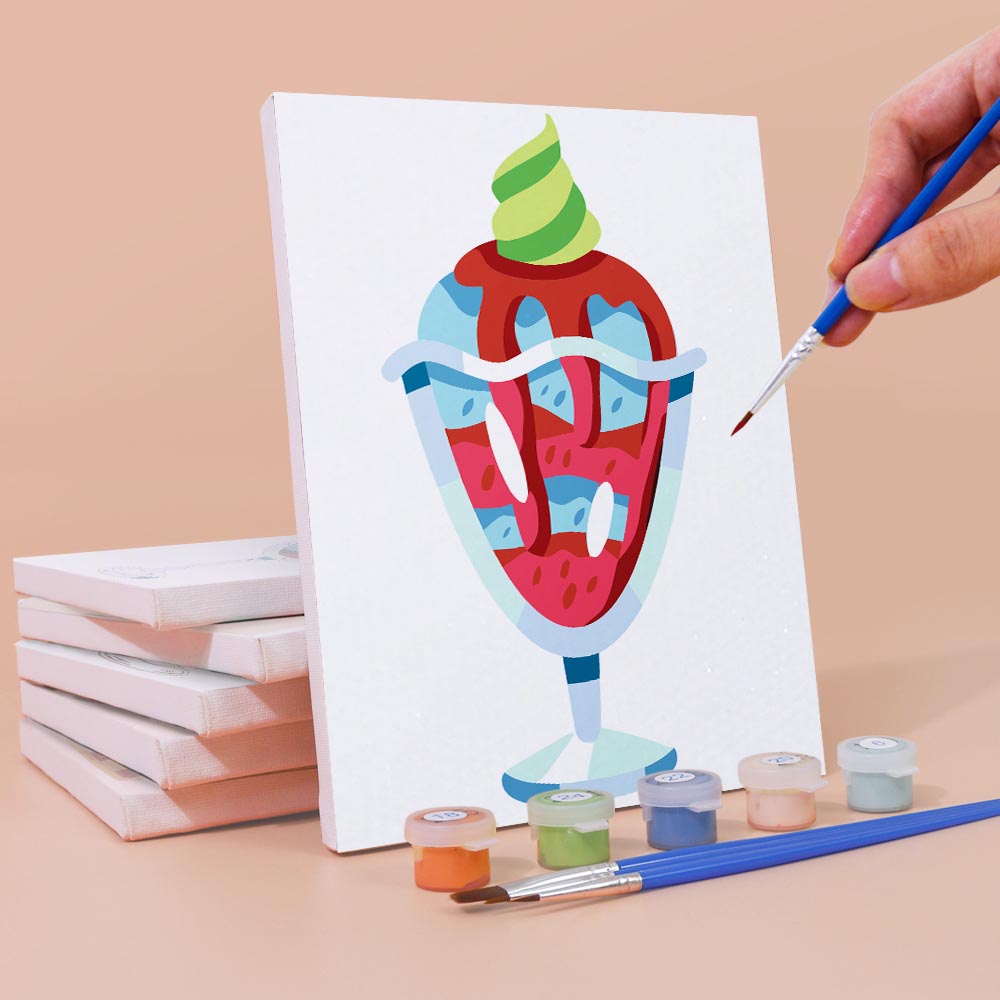 
Paint by Numbers – 6 Mini Paintings | Colorful Ice Cream Delights Set