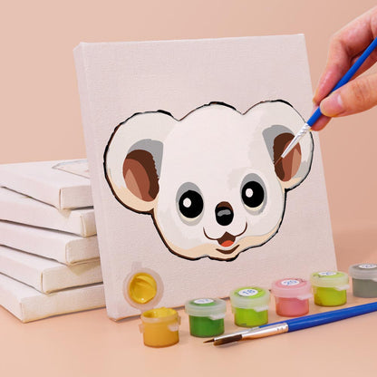 Paint by Numbers – 6 Mini Paintings | Sweet Animal Faces Set