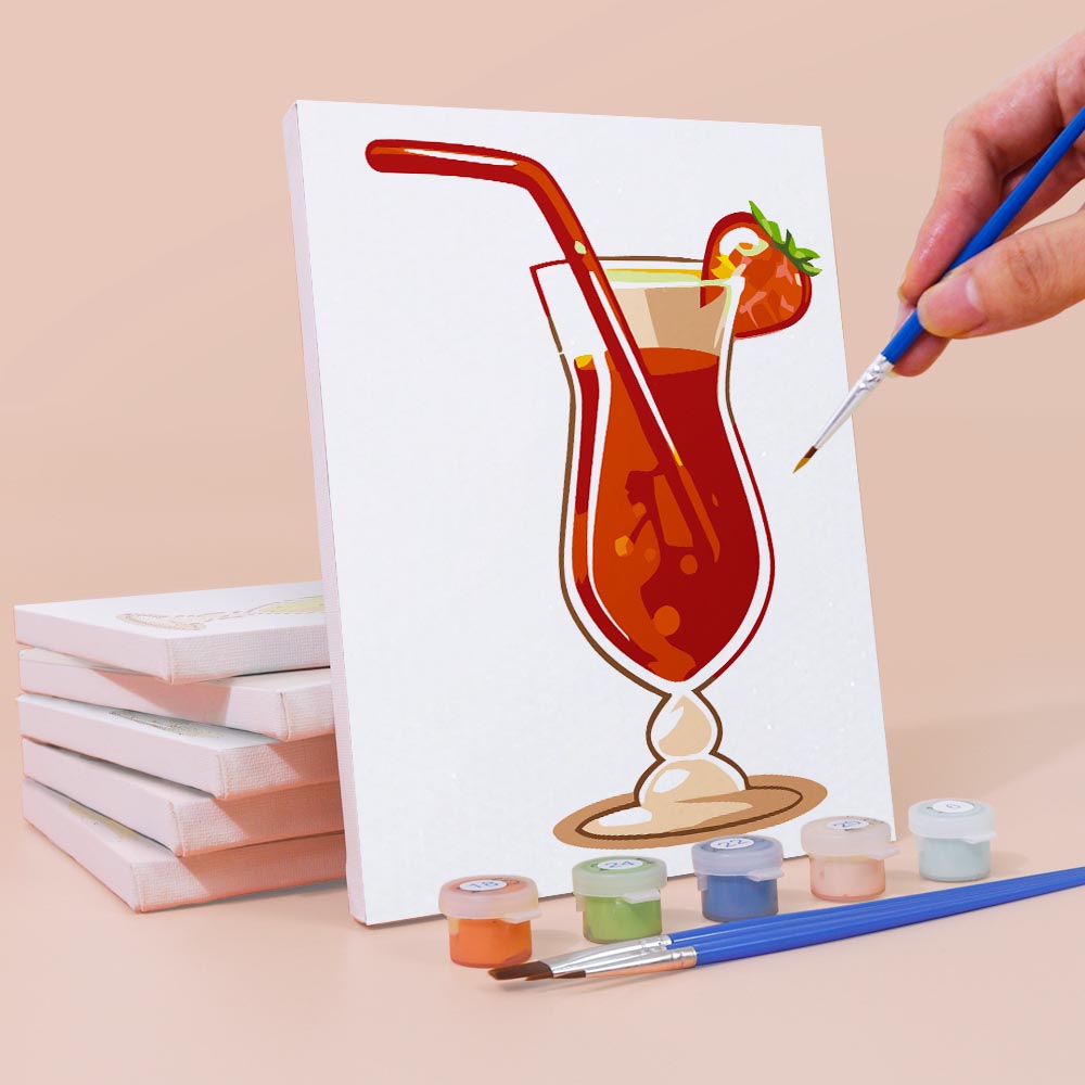 Paint by Numbers – 6 Mini Paintings | Exotic Cocktail Glasses Set