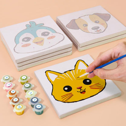Paint by Numbers – 6 Mini Paintings | Funny Animal Faces Set
