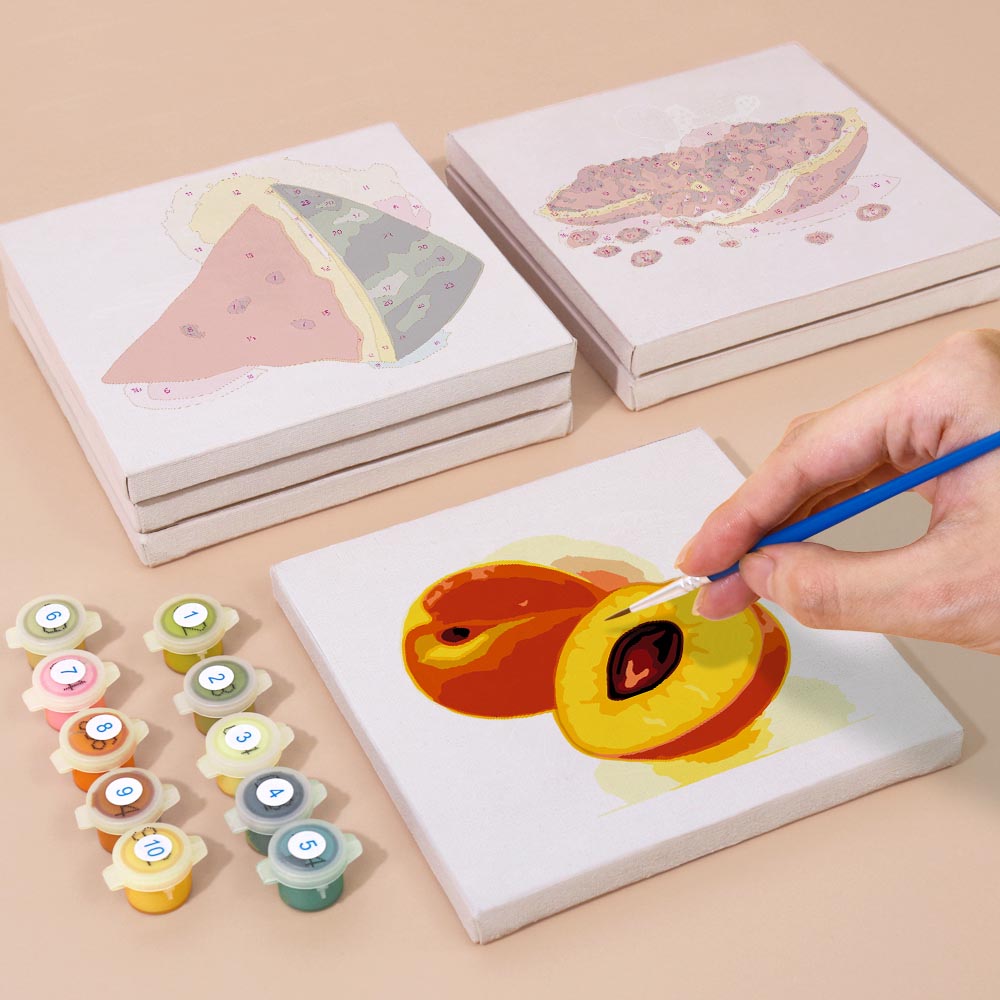 Paint by Numbers – 6 Mini Paintings | Juicy Fruit Set