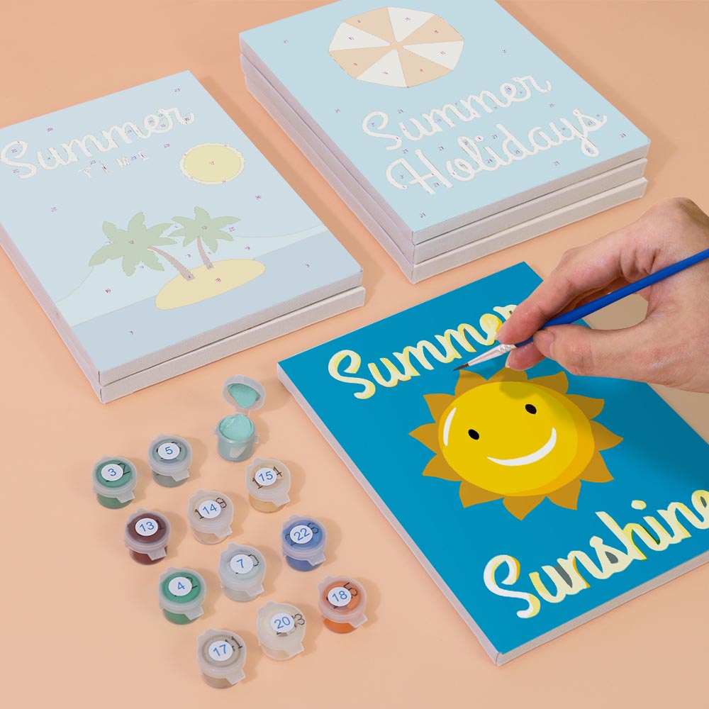 
Paint by Numbers – 6 Mini Paintings | Happy Summer Moments Set
