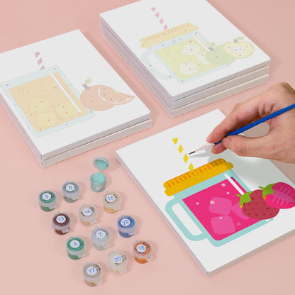 Paint by Numbers – 6 Mini Paintings | Cute Fruit Juice Mugs Set